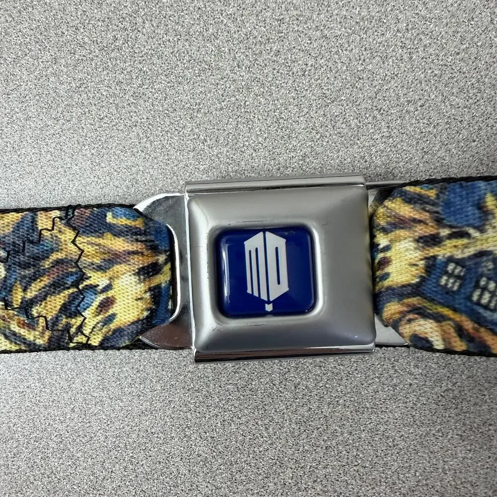 Buckle Down Seatbelt Belt Unisex Doctor Who Blue Nylon Metal Buckle Sci-Fi Booth